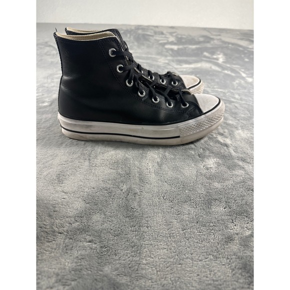 Converse Shoes - Converse Chuck Taylor All Star Platform High Top Black Leather Sneakers 561675C